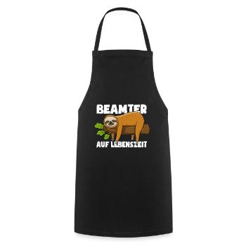 Faultier Beamter auf Lebenszeit - Spruch - Kochschürze - Schwarz - Vorne - AI Model Male 185 dark (185cm)