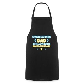 Papa Snowboarder,Vatertagsgeschenk - Kochschürze - Schwarz - Vorne - AI Model Male 185 dark (185cm)