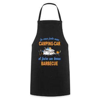 Camping car faire et barbecue le bonheur de papy - Tablier de cuisine - noir - Devant - AI Model Male 185 dark (185cm)