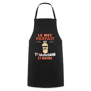 Toulousain Homme Barbu Et Parfait - Tablier de cuisine - noir - Devant - AI Model Male 185 dark (185cm)