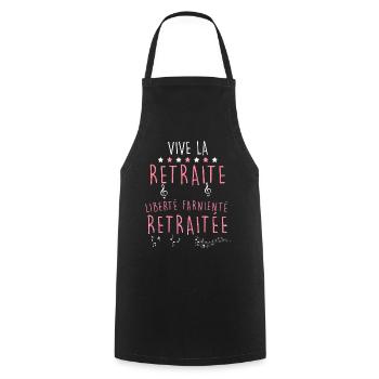 20 - t-shirt vive la retraite 4.png - Tablier de cuisine - noir - Devant - AI Model Male 185 dark (185cm)