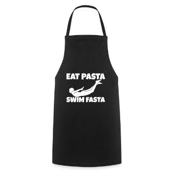 Eat Pasta Swim Fasta 7 - Kochschürze - Schwarz - Vorne - AI Model Male 185 dark (185cm)