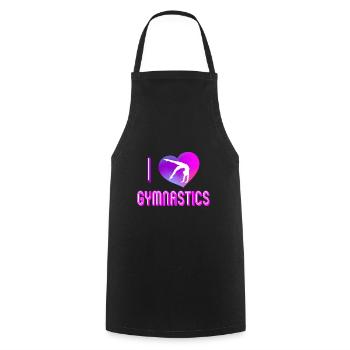 Ich liebe Turnen, Turnerin; Gymnastics - Gymnast - Kochschürze - Schwarz - Vorne - AI Model Male 185 dark (185cm)