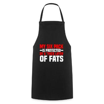My Six Pack Is Protected By A Thick Layer Of Fats4 - Kochschürze - Schwarz - Vorne - AI Model Male 185 dark (185cm)