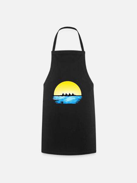 Aviron, équipe féminine d’aviron, eau et soleil - Tablier de cuisine - noir