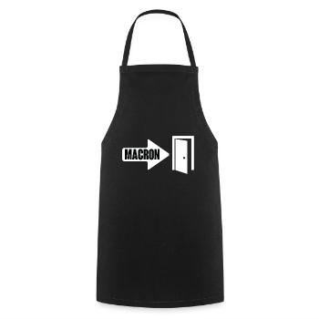 Macron la porte - Tablier de cuisine - noir - Devant - AI Model Male 185 dark (185cm)