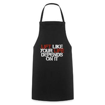 Lift Like Your Life Depends On It 3 - Cooking Apron - black - Front - AI Model Male 185 dark (185cm)