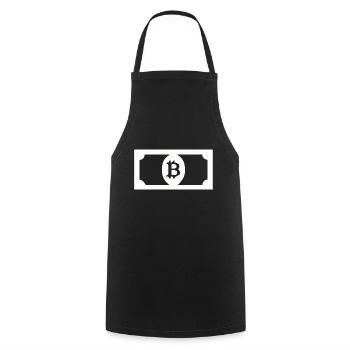 Bitcoin dollars - Cooking Apron - black - Front - AI Model Male 185 dark (185cm)