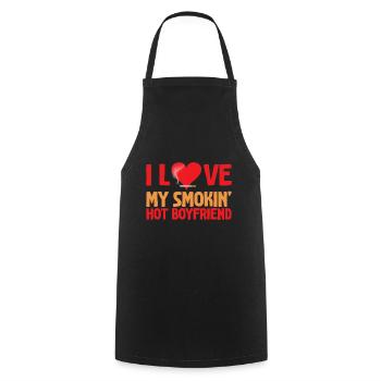 I Love My Smokin' Hot Boyfriend 4 - Kochschürze - Schwarz - Vorne - AI Model Male 185 dark (185cm)