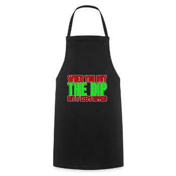Lorsque vous achetez la trempette mais qu’elle continue de plonger - Tablier de cuisine - noir - Devant - AI Model Male 185 dark (185cm)