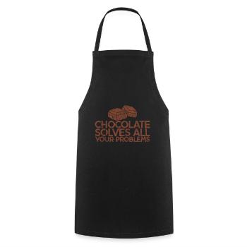Chocolate Solves All Your Problems 3 - Cooking Apron - black - Front - AI Model Male 185 dark (185cm)