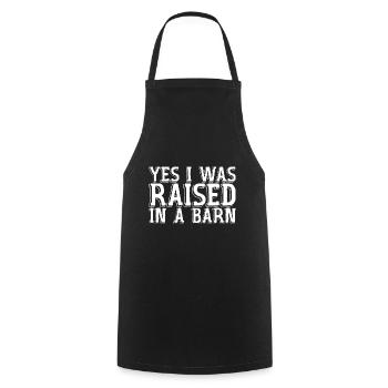 Oui, j’ai été élevé dans une grange - Tablier de cuisine - noir - Devant - AI Model Male 185 dark (185cm)