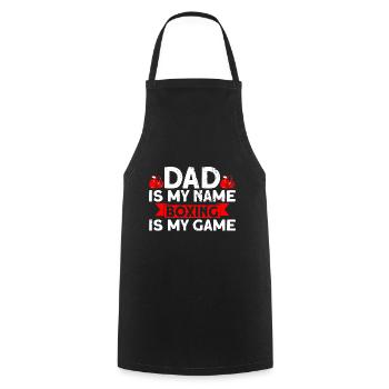 Papa ist mein Name Boxen mein Spiel Boxen Geschenk - Kochschürze - Schwarz - Vorne - AI Model Male 185 dark (185cm)