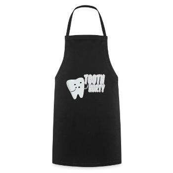 Tooth Hurty 2 - Cooking Apron - black - Front - AI Model Male 185 dark (185cm)