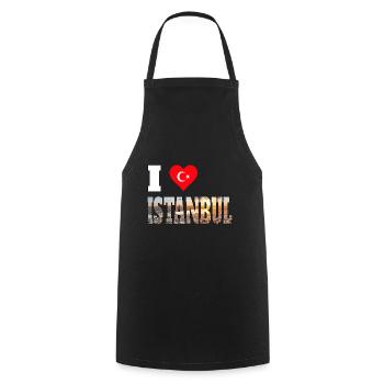 J’adore istanbul - ich liebe Istanbul - Tablier de cuisine - noir - Devant - AI Model Male 185 dark (185cm)