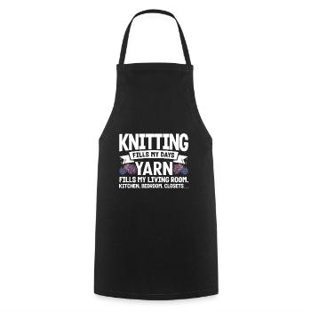 Tricot fil tricot matelassage cadeau - Tablier de cuisine - noir - Devant - AI Model Male 185 dark (185cm)