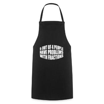 5 personnes sur 4 ont des problèmes avec les fractions 4 - Tablier de cuisine - noir - Devant - AI Model Male 185 dark (185cm)