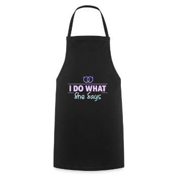 Je fais ce qu’elle dit 4 - Tablier de cuisine - noir - Devant - AI Model Male 185 dark (185cm)