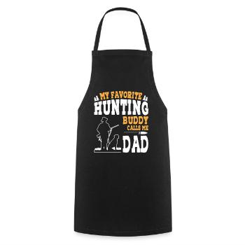 Mon compagnon de chasse préféré m’appelle papa - Tablier de cuisine - noir - Devant - AI Model Male 185 dark (185cm)