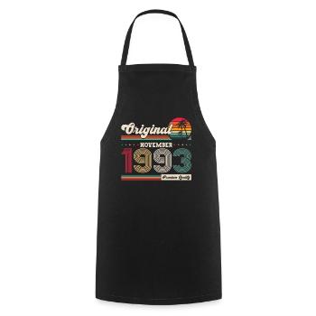 30th Birthday Vintage November Vintage 1993 - Cooking Apron - black - Front - AI Model Male 185 dark (185cm)