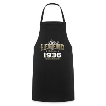 88e anniversaire Légende Septembre 1936 Volume 36 - Tablier de cuisine - noir - Devant - AI Model Male 185 dark (185cm)