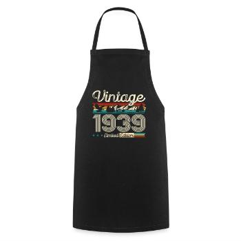 85th Birthday Original Vintage 1939 Vintage 39 - Cooking Apron - black - Front - AI Model Male 185 dark (185cm)