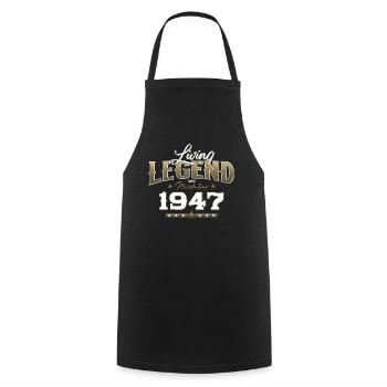 77th Birthday Original November 1947 Volume 47 - Cooking Apron - black - Front - AI Model Male 185 dark (185cm)