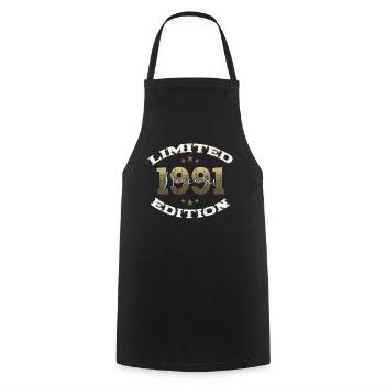 33rd Birthday Original November 1991 Volume 91 - Cooking Apron - black - Front - AI Model Male 185 dark (185cm)
