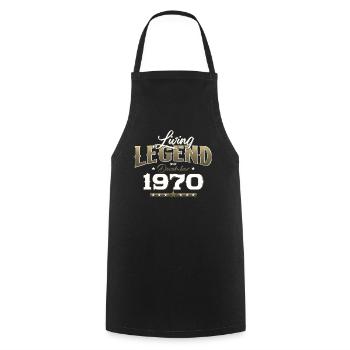 55th Birthday Original December 1970 Volume 70 - Cooking Apron - black - Front - AI Model Male 185 dark (185cm)