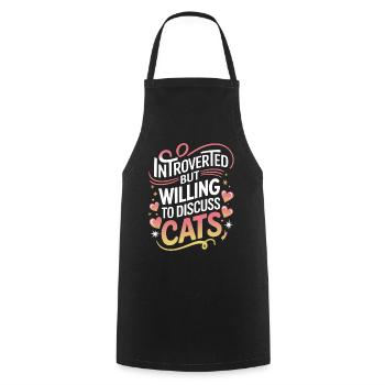 Introvert, antisocial, introvert - Cooking Apron - black - Front - AI Model Male 185 dark (185cm)
