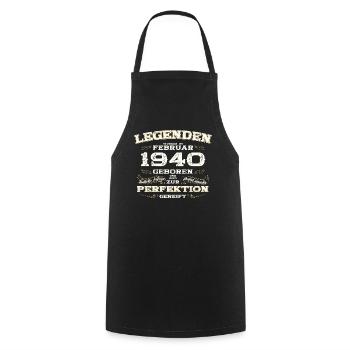 85. Geburtstag Geschenk Mann Original Februar 1940 - Kochschürze - Schwarz - Vorne - AI Model Male 185 dark (185cm)