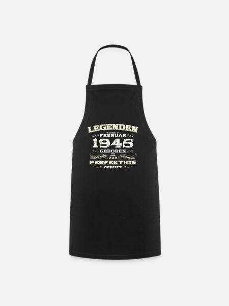 80ème anniversaire cadeau mari Original février 1945 - Tablier de cuisine - noir