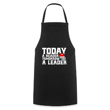 Today a reader tomorrow a guide read book - Cooking Apron - black - Front - AI Model Male 185 dark (185cm)
