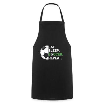 Eat Sleep Soccer Repeat - Soccer Player - Cooking Apron - black - Front - AI Model Male 185 dark (185cm)