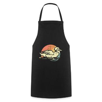Canard dans le lac - Tablier de cuisine - noir - Devant - AI Model Male 185 dark (185cm)