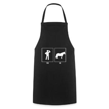 You - Me - Horse Illustration - Cooking Apron - black - Front - AI Model Male 185 dark (185cm)
