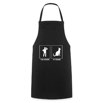 Votre mari - Mon mari - Chat - Tablier de cuisine - noir - Devant - AI Model Male 185 dark (185cm)