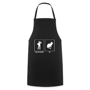Dein Freund - Ich - Katze Design - Kochschürze - Schwarz - Vorne - AI Model Male 185 dark (185cm)