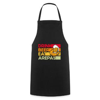Gourmands vénézuéliens Arepa Gesche - Tablier de cuisine - noir - Devant - AI Model Male 185 dark (185cm)