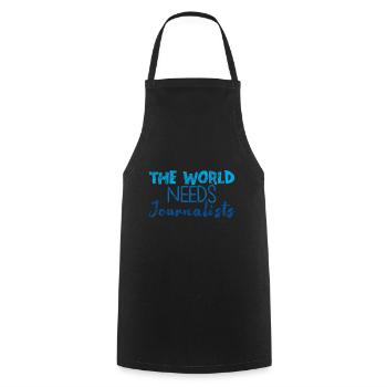 The World Needs Journalists 3 - Cooking Apron - black - Front - AI Model Male 185 dark (185cm)