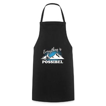 Wheelchair on the mountain - Everything is possible - Cooking Apron - black - Front - AI Model Male 185 dark (185cm)