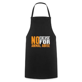 Aucune excuse pour la maltraitance animale 7 - Tablier de cuisine - noir - Devant - AI Model Male 185 dark (185cm)