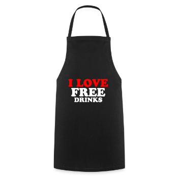 I Love Free Drinks 2 - Kochschürze - Schwarz - Vorne - AI Model Male 185 dark (185cm)