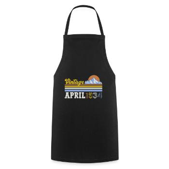 90e cadeau d’anniversaire avril Vintage 1934 - Tablier de cuisine - noir - Devant - AI Model Male 185 dark (185cm)