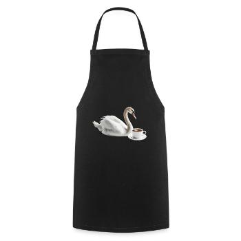 Schwan Kaffee - Kochschürze - Schwarz - Vorne - AI Model Male 185 dark (185cm)