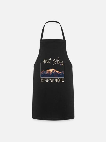 Mont Blanc 4810 TMB Montagne France Italie Europe - Tablier de cuisine - noir
