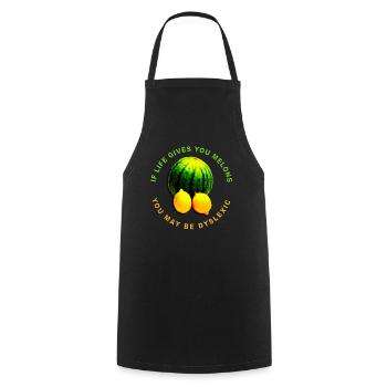 If life gives you melons, you may be dyslexic - Cooking Apron - black - Front - AI Model Male 185 dark (185cm)