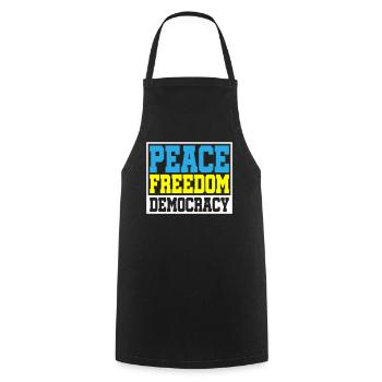 | changeable de couleur Paix Liberté Démocratie - Tablier de cuisine - noir - Devant - AI Model Male 185 dark (185cm)