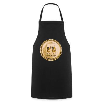 #WirFürBier Logo rund - Kochschürze - Schwarz - Vorne - AI Model Male 185 dark (185cm)