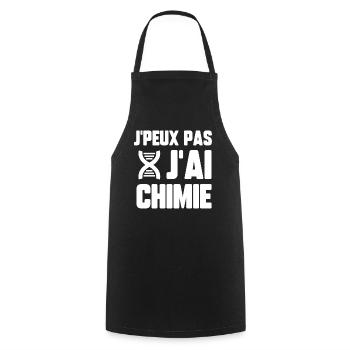 J’peux pas j’ai chimie - Tablier de cuisine - noir - Devant - AI Model Male 185 dark (185cm)
